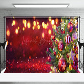 Lofaris Klassiker Rot Bokeh Weihnachten Baum Dekor Hintergrund